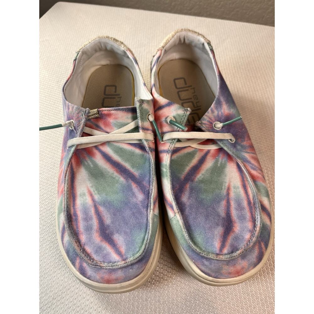 Hey Dude Wendy Rise Platform Slip On Casual Shoe - Candy Tie Dye - 7 Wmn